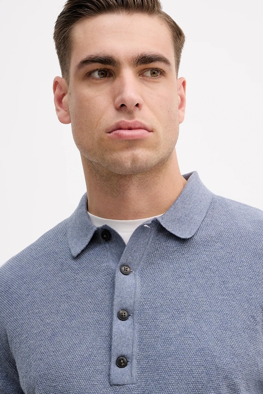 Hackett London sweter z dodatkiem wełny niebieski HM7000112