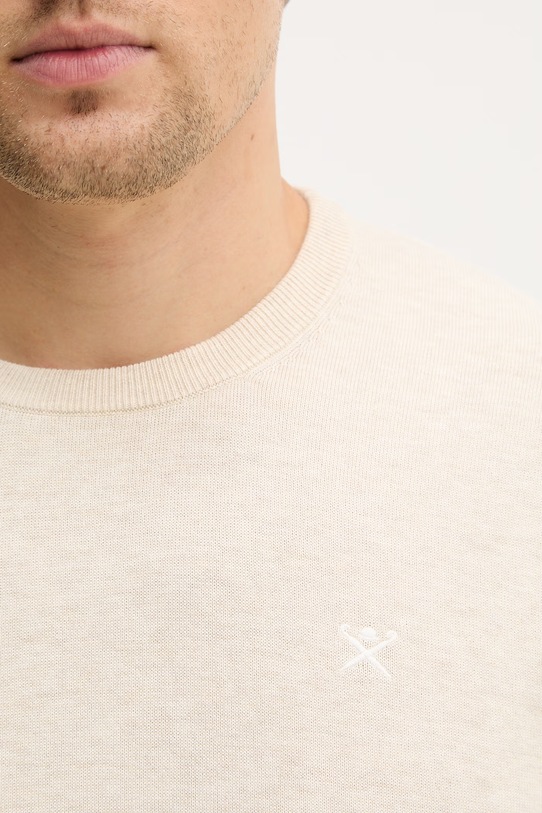 Hackett London sweter z dodatkiem jedwabiu HM7000114 beżowy