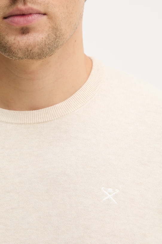Hackett London sweter z dodatkiem jedwabiu HM7000114 beżowy