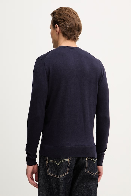 Odzież Hackett London sweter z dodatkiem jedwabiu HM7000114 granatowy