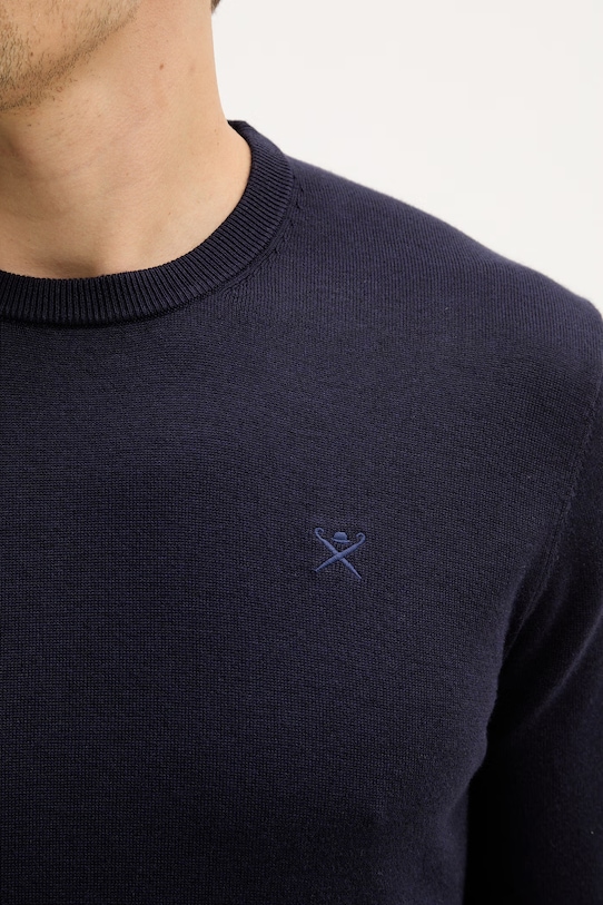 Hackett London sweter z dodatkiem jedwabiu HM7000114 granatowy