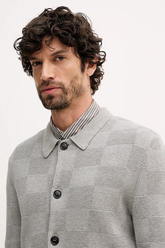 Barbour kardigan bawełniany Falton szary MKN1701