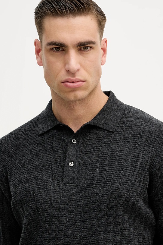 Barbour sweter z dodatkiem wełny Smeaton szary MKN1704