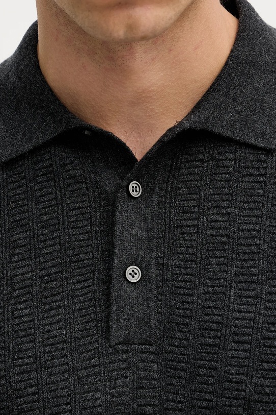 Barbour sweter z dodatkiem wełny Smeaton MKN1704 szary