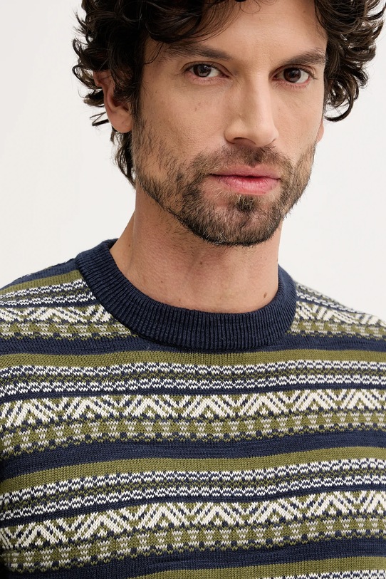 Barbour sweter bawełniany granatowy MKN1705