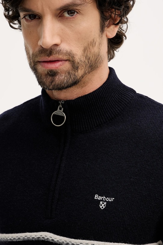 Odzież Barbour sweter wełniany Kepwick MKN1708 granatowy