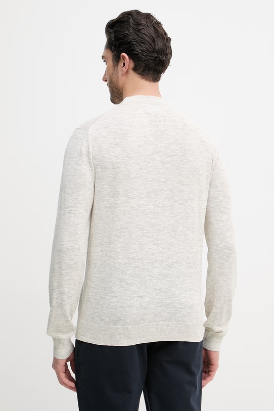 Odzież Barbour sweter z domieszką lnu Flaxby MKN1712 beżowy