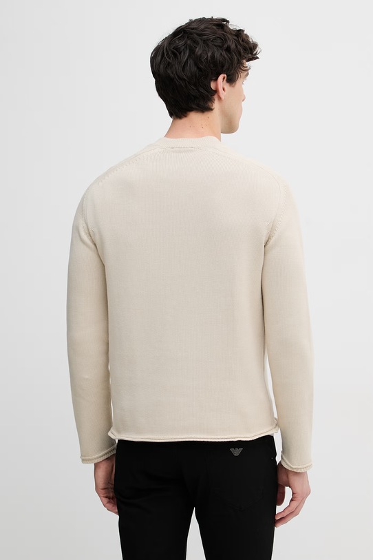 Odzież Emporio Armani sweter męski bawełniany EM005524.AF25256 beżowy