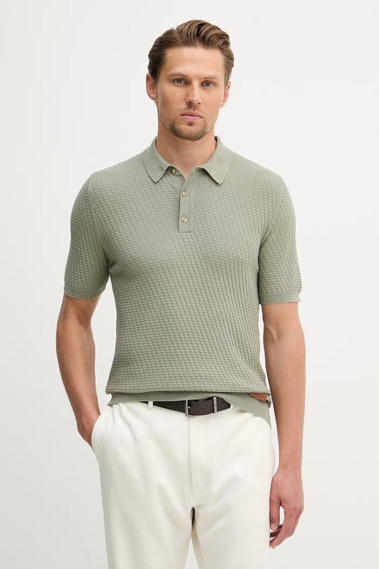 Trussardi polo swetrowe męskie bawełniane zielony M0558000060N
