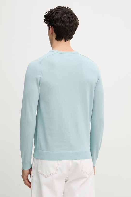 Odzież Trussardi sweter męski z bawełną M0598000064N turkusowy