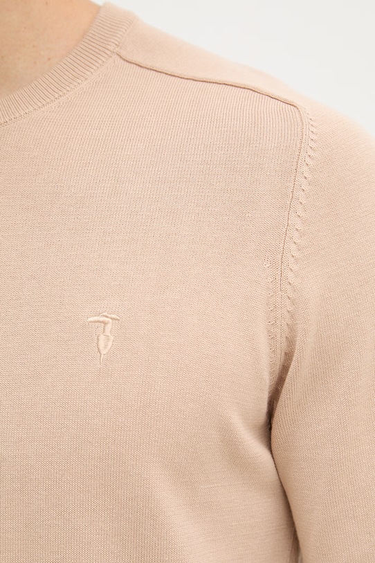 Trussardi sweter męski z bawełną M0598000064N beżowy