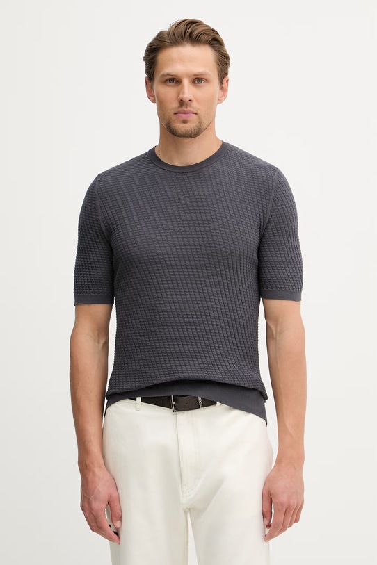 Trussardi sweter męski bawełniany szary M0718000076N