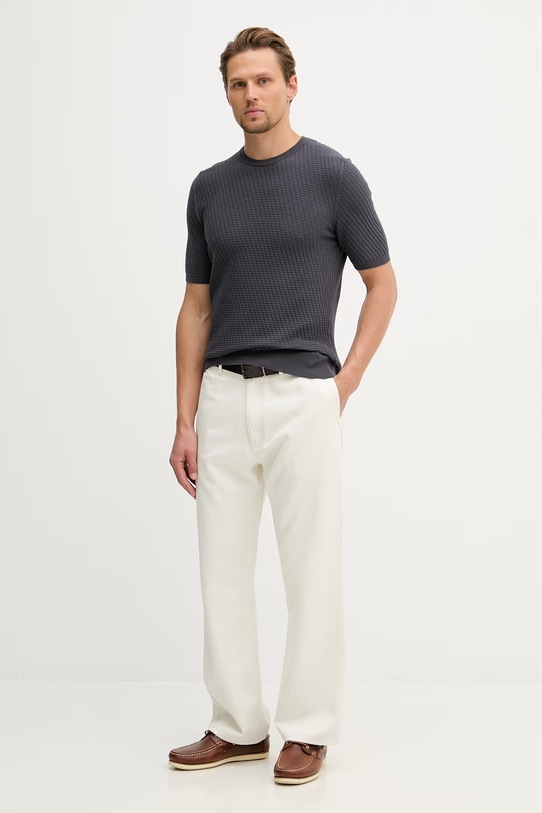 Trussardi sweter męski bawełniany M0718000076N szary SS26