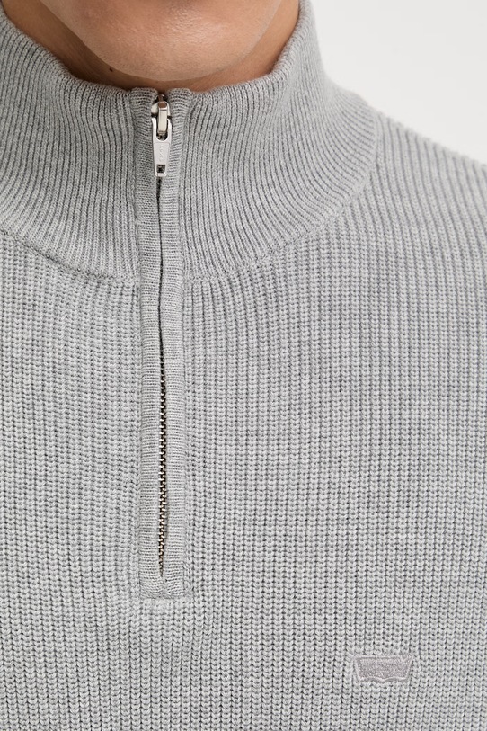Levi's sweter bawełniany LIGHTWEIGHT HM QUARTER ZIP 0058U szary