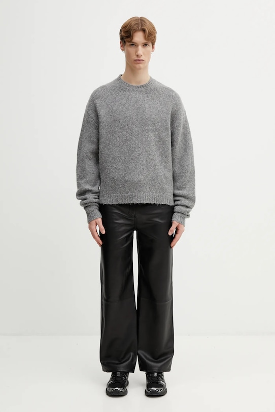 Heliot Emil sweter z dodatkiem wełny SS26PRE.M.07.087.ST18 szary