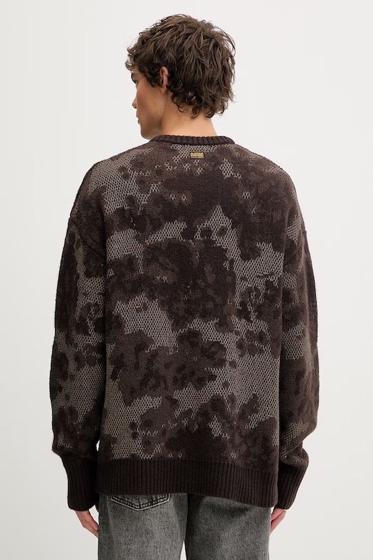 Odzież G-Star sweter z dodatkiem wełny Loose jacquard D27246.E586.H519 brązowy