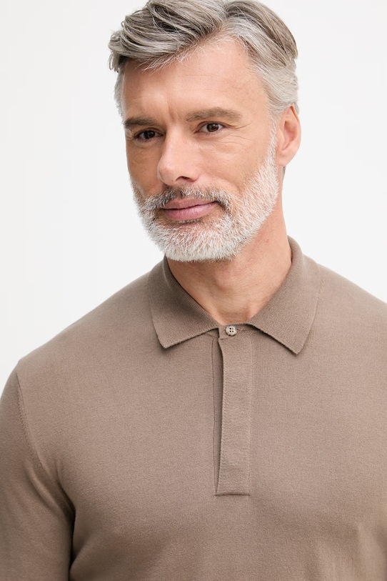 Oblečenie Sisley sveter pánsky s bavlnou 10F2S300S hnedá