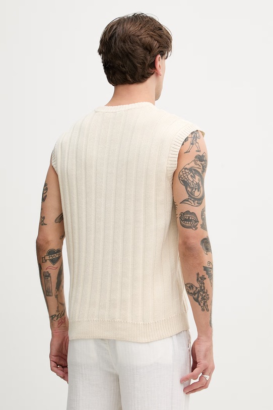 Odzież Sisley kamizelka męska z bawełną 11E2S104P beżowy