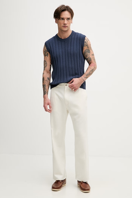 Sisley kamizelka męska z bawełną 11E2S104P granatowy SS26