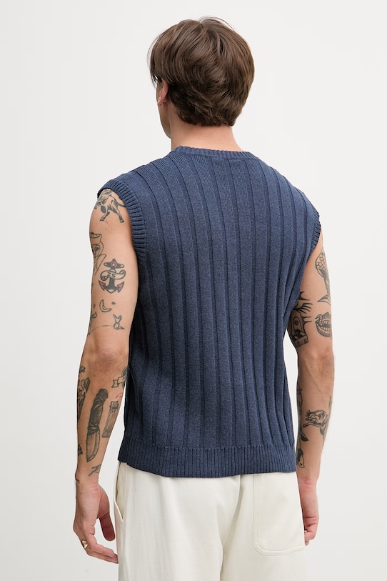 Odzież Sisley kamizelka męska z bawełną 11E2S104P granatowy