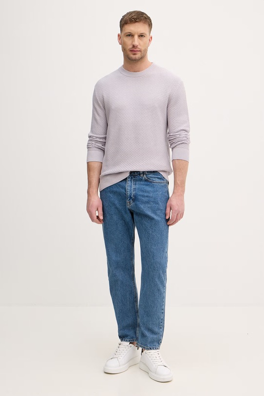 Sisley sweter męski z dodatkiem wełny 13RVS104R fioletowy SS26