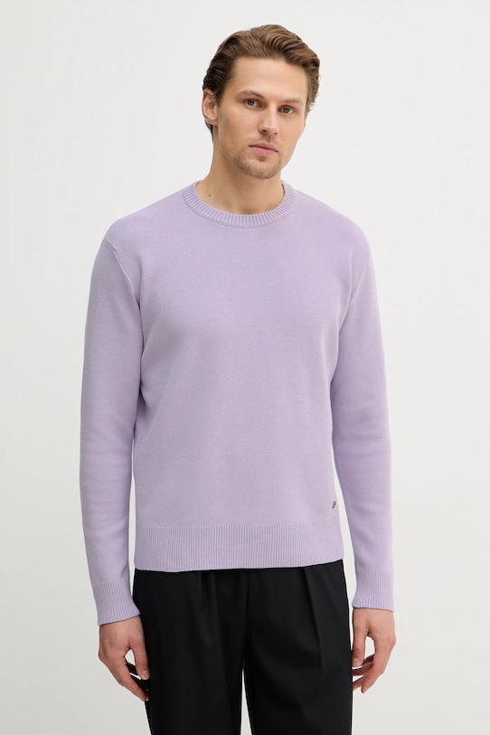 Bombažen pulover Sisley Tanka vijolična 1VWXS104Q