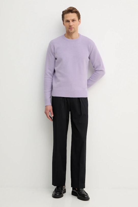 Bombažen pulover Sisley 1VWXS104Q vijolična SS26