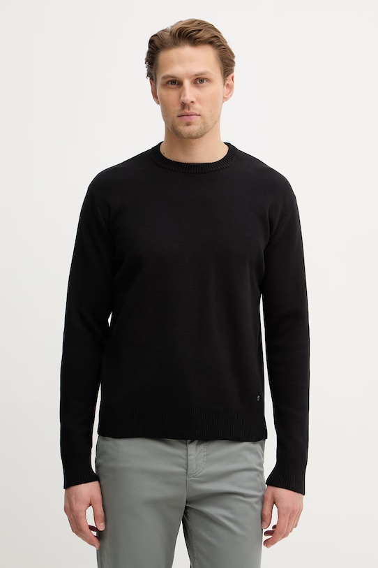 Sisley sweter bawełniany bawełna czarny 1VWXS104Q