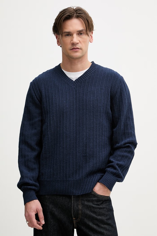 Sisley pánsky sveter s bavlnou tmavomodrá 1WBXS400M