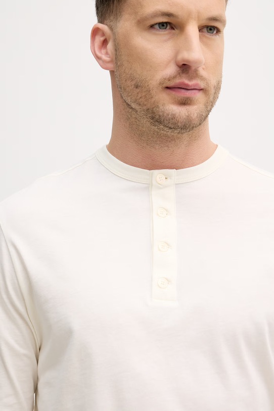 Sisley polo za muškarce od pamuka bež 3XDTS1053