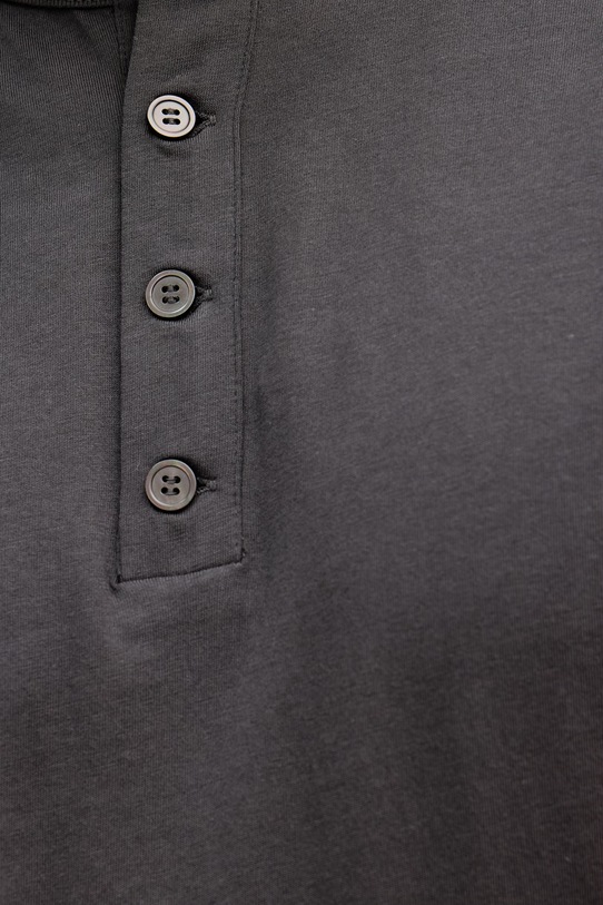 Sisley polo za muškarce od pamuka 3XDTS1053 siva