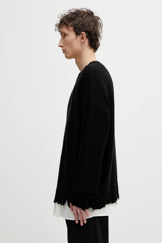 MM6 Maison Margiela sweter bawełniany SH0HL0037.M13220.900 czarny SS26