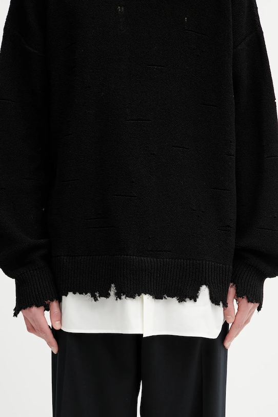MM6 Maison Margiela sweter bawełniany SH0HL0037.M13220.900 czarny