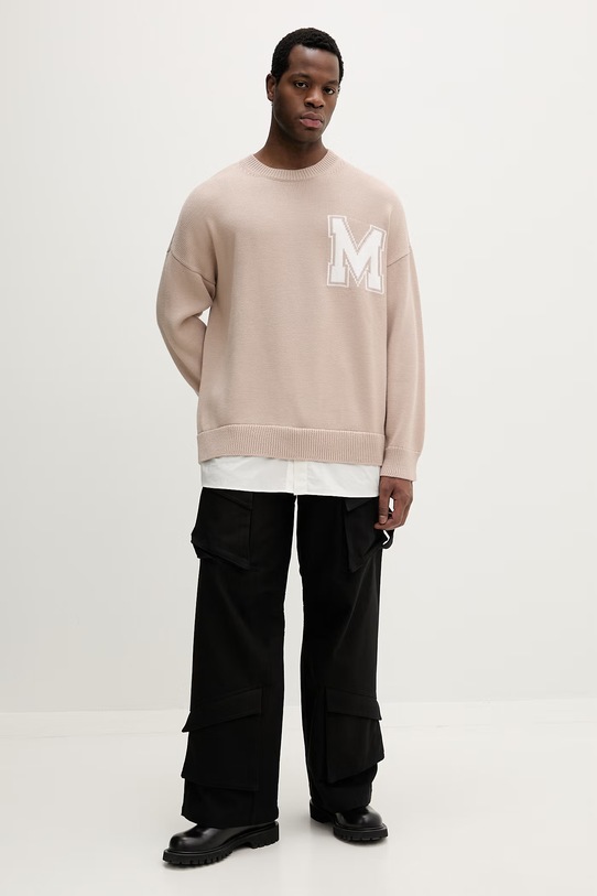 MM6 Maison Margiela sweter z dodatkiem wełny SH0HL0039.M13206.115 beżowy SS26