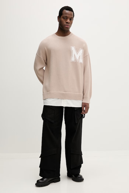 MM6 Maison Margiela sweter z dodatkiem wełny SH0HL0039.M13206.115 beżowy SS26