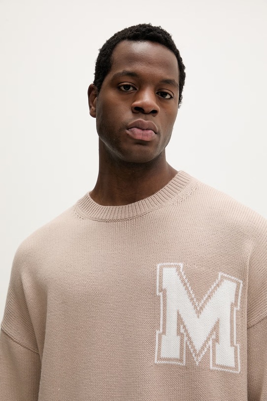 MM6 Maison Margiela sweter z dodatkiem wełny beżowy SH0HL0039.M13206.115