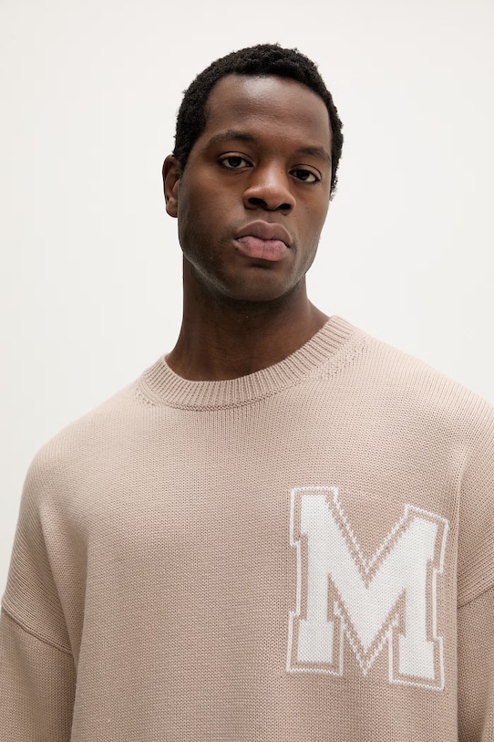 MM6 Maison Margiela sweter z dodatkiem wełny beżowy SH0HL0039.M13206.115