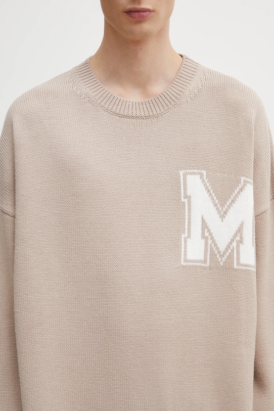 MM6 Maison Margiela sweter z dodatkiem wełny beżowy SH0HL0039.M13206.115
