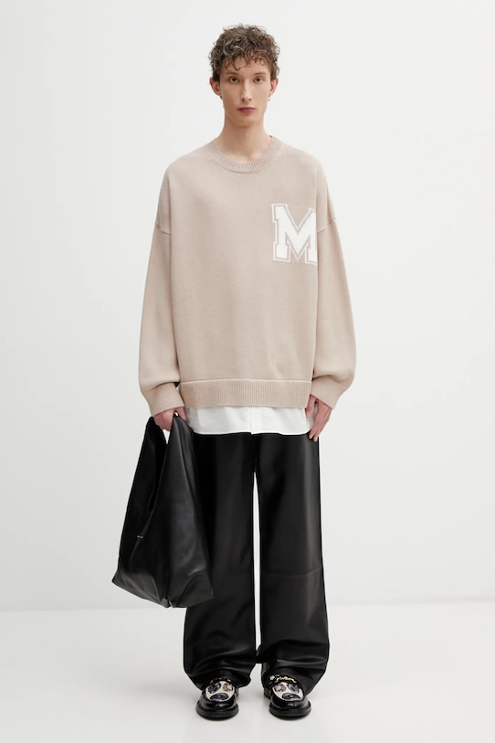 MM6 Maison Margiela sweter z dodatkiem wełny SH0HL0039.M13206.115 beżowy