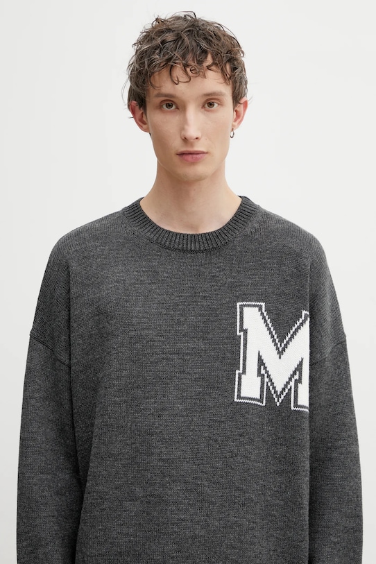 Свитер с добавлением шерсти MM6 Maison Margiela серый SH0HL0039.M13206.855M