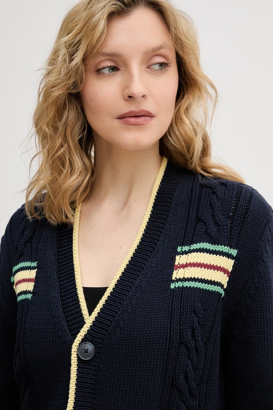 United Colors of Benetton kardigan męski z bawełną granatowy 1ZHHK601W