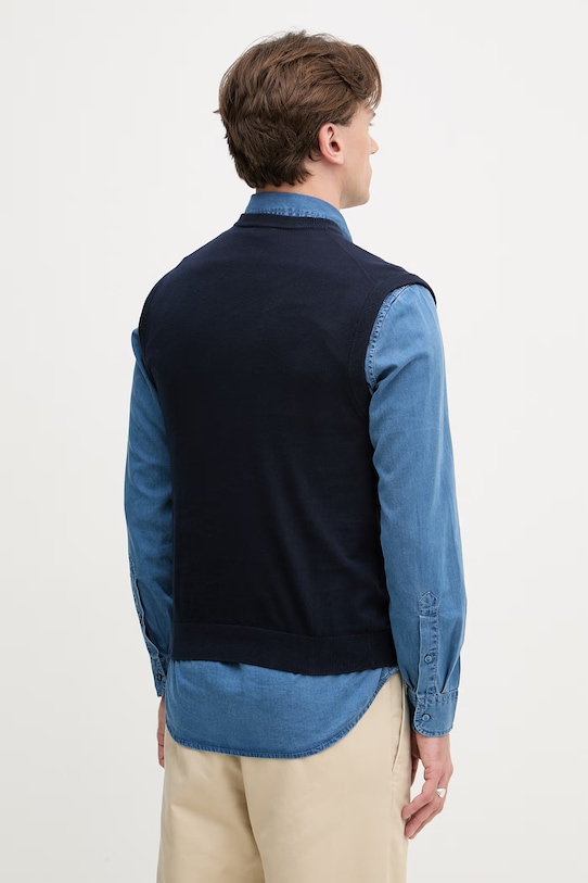 Odzież United Colors of Benetton kamizelka męska bawełniana 1098U401R granatowy