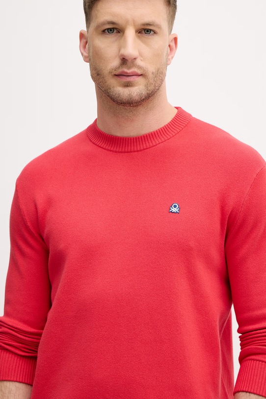 United Colors of Benetton sweter męski bawełniany czerwony 1UAEU10B6