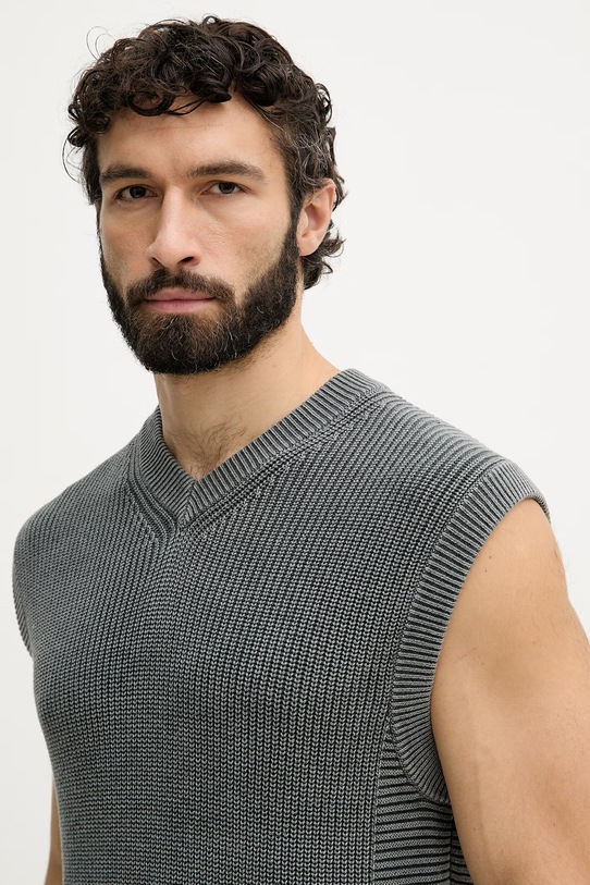 United Colors of Benetton gilet da uomo con cotone grigio 1VOXU401M