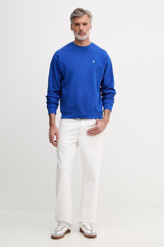 United Colors of Benetton bluza męska bawełniana 342ZU1093. niebieski SS26