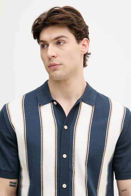 Lindbergh kardigan męski bawełniany granatowy 30.804062