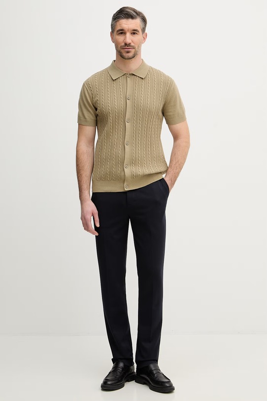 Lindbergh kardigan bawełniany 30.804114 zielony SS26