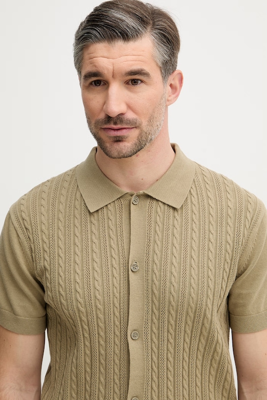 Lindbergh kardigan bawełniany zielony 30.804114