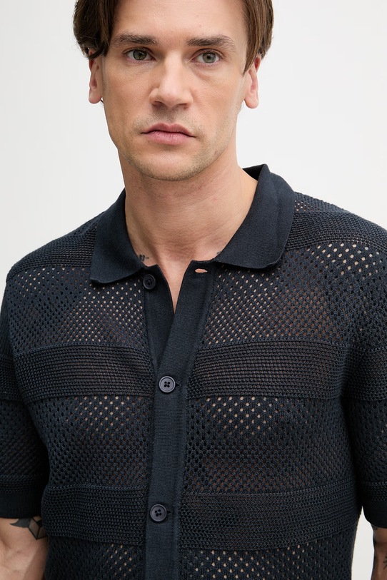 Lindbergh kardigan męski bawełniany granatowy 30.805027