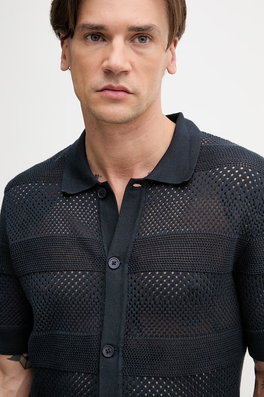 Lindbergh kardigan męski bawełniany granatowy 30.805027